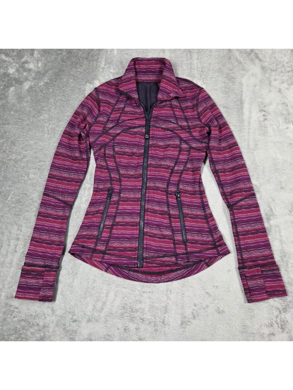 Lululemon Define Jacket Size 2 Purple Space Dye Twist Luon Lightweight Stretch